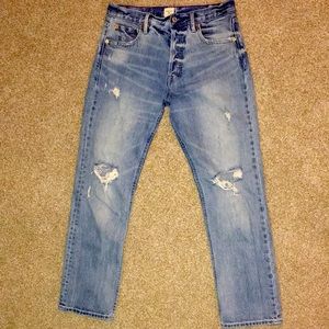 Gap and Cone Denim Straight Fit 29 Distressed Jeans